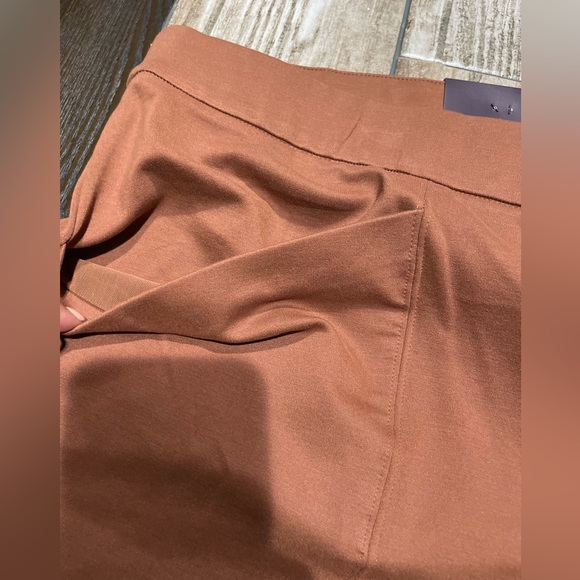 AVA & VIV Womens Brown Front Pockets Comfort Waist Split Front Ponte Pants Sz4X - Picture 3 of 11